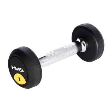 HMS Fitness Hantla Pro Okrągła z gumową powłoką 2 kg - 1 sztuka