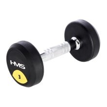 HMS Fitness Hantla Pro Okrągła z gumową powłoką 3 kg - 1 sztuka