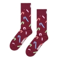 Happy Socks Skarpetki dzienne Crew Candy Cane (Cukrowa Laska) bordowy - 1 para