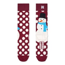 Happy Socks Skarpetki dzienne Crew Jumbo Bałwan (Schneemann) bordowe - 1 para