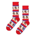 Happy Socks Skarpetki dzienne Crew Gingerbread Stripe (Piernik) czerwone - 1 para