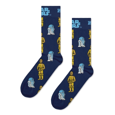 Happy Socks Skarpetki dzienne Crew Star Wars R2-D2 & C-3PO granatowe - 1 para