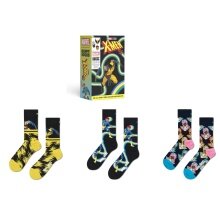 Skarpetki Happy Socks Crew Marvel X-Men w żółtej gift box - 3 pary