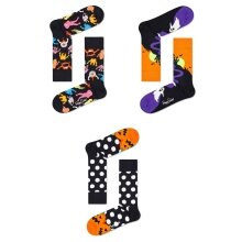 Happy Socks Skarpetki dzienne Crew Halloween Zestaw prezentowy czarny - 3 pary