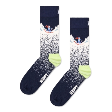 Happy Socks Skarpetki dzienne Crew Snowy Night (Zimowa noc) granatowe - 1 para