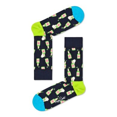 Happy Socks Skarpetki dzienne Crew Piwo (Bier) ciemnoniebieskie - 1 Para