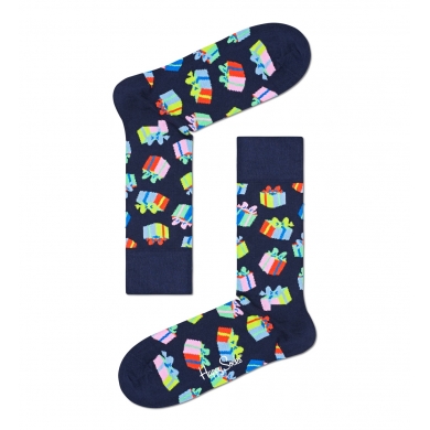 Happy Socks Skarpetki Dzienna Crew Prezent Urodzinowy (Geschenk) ciemnoniebieski - 1 para