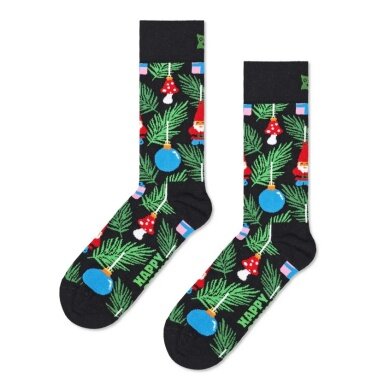 Happy Socks Skarpetki codzienne Crew Dekoracja Choinki czarny/wielokolorowy - 1 para