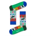 Happy Socks Skarpetki dzienne Crew Fair Isle zielone - 1 para