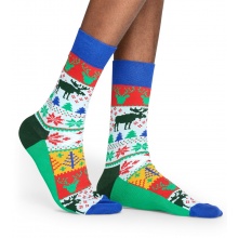 Happy Socks Skarpetki dzienne Crew Fair Isle zielone - 1 para