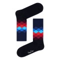 Happy Socks Skarpetki dzienne Crew Faded Diamond czarny/niebieski/czerwony - 1 para