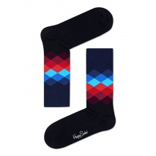 Happy Socks Skarpetki dzienne Crew Faded Diamond czarny/niebieski/czerwony - 1 para