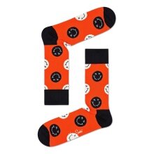 Happy Socks Skarpetki dzienne Crew Halloween Smiley pomarańczowe 1 para