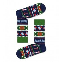 Happy Socks Skarpetki dzienne Crew Happy Holiday Pies zielony/niebieski - 1 para