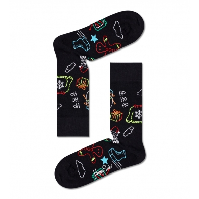 Happy Socks Skarpetki dzienne Crew Ho Ho Ho Christmas czarne - 1 para