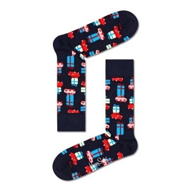 Happy Socks Skarpetki codzienne Crew Holiday Shopping (Boże Narodzenie) czarne - 1 para