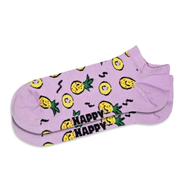 Happy Socks Skarpetki Dzienna Sneaker Niskie Ananas (Ananas) fioletoworóżowe - 1 Para