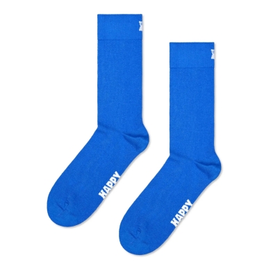 Happy Socks Skarpetki dzienne Crew Solid niebieskie - 1 para