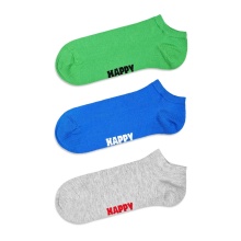 Happy Socks Skarpetki dzienne Sneaker Low Solid zielony/niebieski/szary - 3 pary