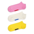 Happy Socks Skarpetki dzienne Sneaker Low Solid różowy/żółty/biały - 3 pary