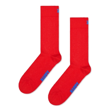 Happy Socks Skarpetki dzienne Crew Solid czerwone - 1 para