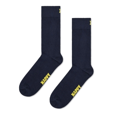 Happy Socks Skarpetki dzienne Crew Solid granatowe - 1 para