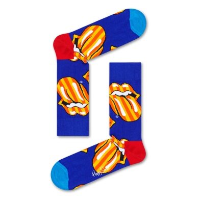 Happy Socks Skarpetki dzienne Crew Rolling Stones Tumbling Stripes niebieskie 1szt