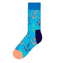 Skarpetki Happy Socks Tagessocke Crew Big Anchor (Kotwica) jasnoniebieskie - 1 para