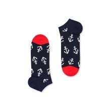 Happy Socks Skarpetki Dzienna Sneaker Low Big Anchor (Kotwica) granatowy - 1 Para