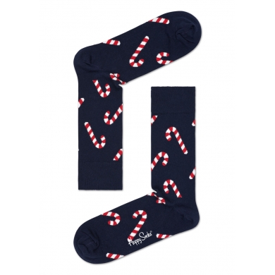 Happy Socks Skarpetki dzienne Crew Candy Cane (Cukrowa laska) granatowe - 1 para