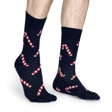 Happy Socks Skarpetki dzienne Crew Candy Cane (Cukrowa laska) granatowe - 1 para