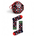 Happy Socks Skarpetki dzienne Crew Big Dot ciemnoniebieskie <b>Opakowanie prezentowe </b> - 1 para