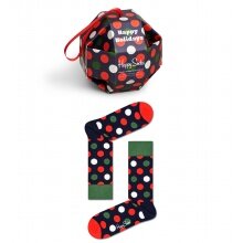 Happy Socks Skarpetki dzienne Crew Big Dot ciemnoniebieskie <b>Opakowanie prezentowe </b> - 1 para