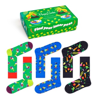 Happy Socks Skarpetki codzienne Crew Healthy Lifestyle Zestaw prezentowy 3 szt.