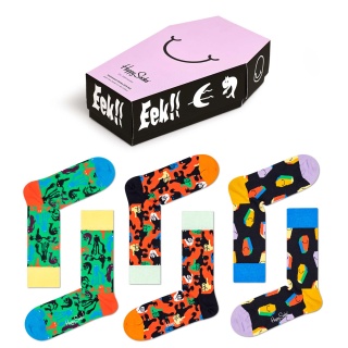 Happy Socks Skarpetki dzienne Crew Halloween Zestaw prezentowy - 3 pary