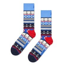 Skarpetki Happy Socks Tagessocke Crew Morski Mix niebieskie - 1 Para