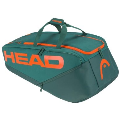 Head Torba na rakiety tenisowe Pro Racquet Bag XL (Torba na rakiety, 3 główne komory) cyangrün/pomarańczowy 12szt