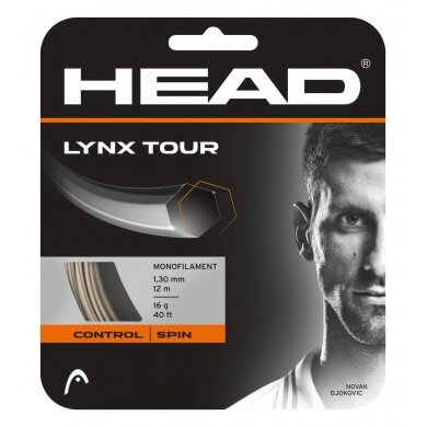 Head Sznur tenisowy Lynx Tour (Kontrola+Spin) brązowy szampan 12m Zestaw