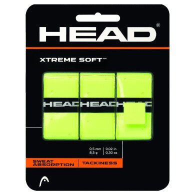 Head Overgrip Xtreme Soft 0.5mm (Uniwersalny/gładki/perforowany/chropowaty) żółty 3 szt.