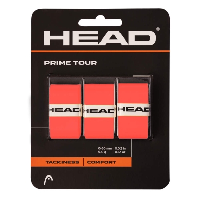 Head Overgrip Prime Tour 0.6 mm (Komfort, Chwytność) czerwony 3 szt.