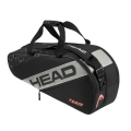 Head Torba na rakiety tenisowe Team Racquet Bag M (torba na rakiety, 2 główne komory) 2024 czarna/szara 6 sztuk