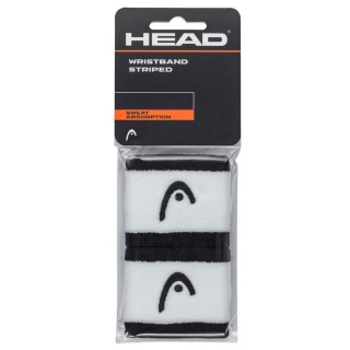 Head Opaska na nadgarstek Striped biała/czarna - 2 sztuki