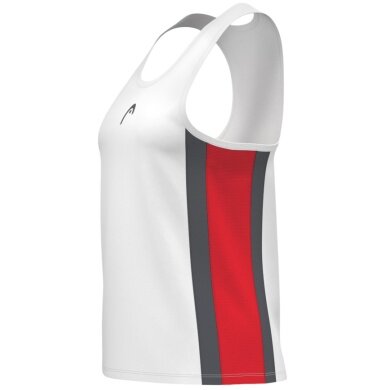 Top tenisowy Head Club 25 (Racer Back) 2025 biało/czerwony dziewczęcy