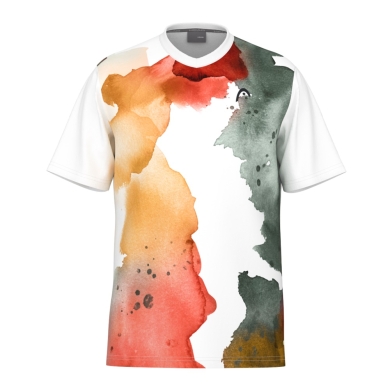 Head T-shirt tenisowy Topspin 2024 (dekolt w serek) biały/pomarańczowy chłopcy