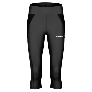 Spodnie tenisowe Head Tech 3/4 Tights (wysoki stan) 2025 czarne damskie