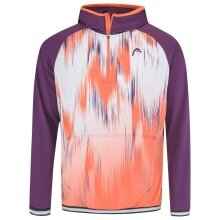 Head Bluza z kapturem Hoodie Topspin (100% poliester) fioletowo/pomarańczowa męska