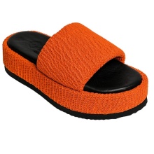 Hebe Athens Sandale Puffy Ibiza Flatform Slide pomarańczowe damskie