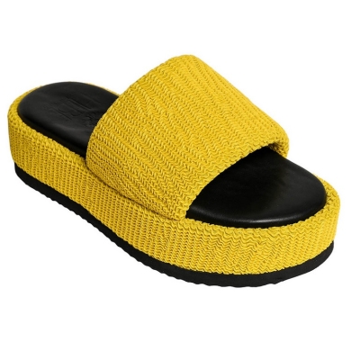 Hebe Athens Sandal Puffy Ibiza Flatform Slide żółty Damski