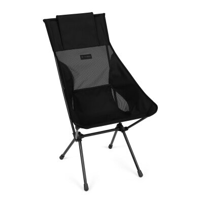 Helinox Krzesło kempingowe Sunset Chair (wysokie oparcie, nowa regulowana poduszka na głowę) Edycja Blackout czarna