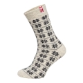 HomeOfSocks Skarpetki wełniane Skandynawskie Dania wełnobiałe/czarne - 1 para